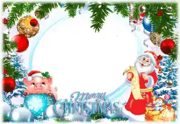 An inscription on the frame: Merry Christmas!