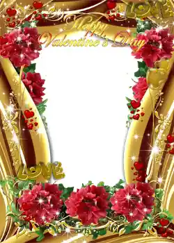 An inscription on the frame: Happy Valentines Day! An inscription on the frame: Happy Valentines Day!