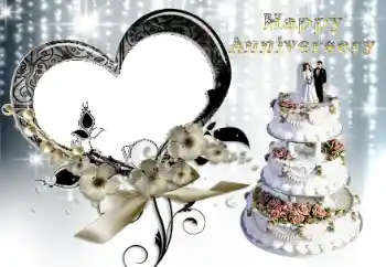 An inscription on the frame: Happy anniversary! An inscription on the frame: Happy anniversary!