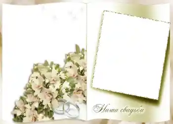 Photo effect from category Wedding frames № 122. An inscription on the frame: Our wedding