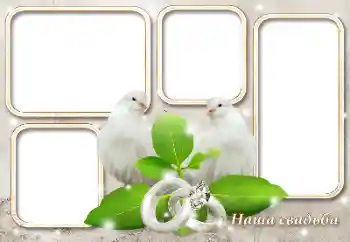 An inscription on the frame: Our wedding An inscription on the frame: Our wedding