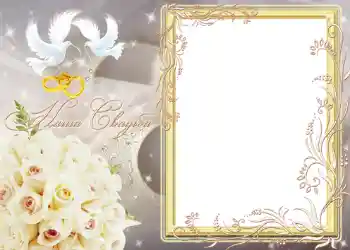 Photo effect from category Wedding frames № 139. An inscription on the frame: Our wedding