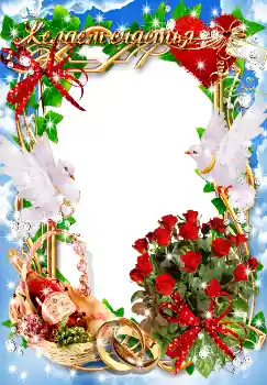 Photo effect from category Wedding frames № 1637. An inscription on the frame: Желаем счастья! Photo effect from category Wedding frames № 1637. An inscription on the frame: Желаем счастья!