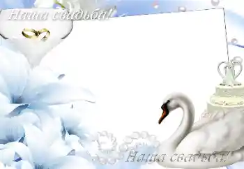 An inscription on the frame: Our wedding An inscription on the frame: Our wedding