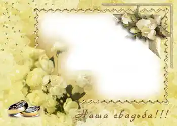 Photo effect from category Wedding frames № 77. An inscription on the frame: Our wedding